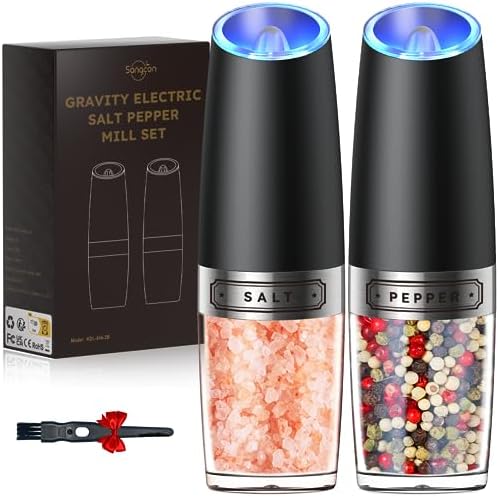 Sangcon Gravity Electric Salt and Pepper Grinder Set