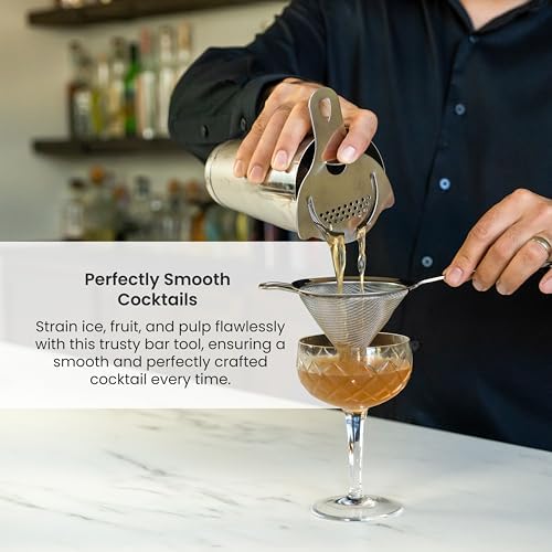 Professional Bartender Strainer Double-Strain 304 Steel Ergonomic Design