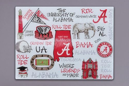 Magnolia Lane University of Alabama Tempered Glass Board