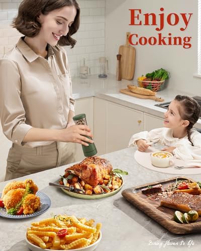 TOMEEM Electric Salt and Pepper Grinder Set - Compact Rechargeable and Ergonomic