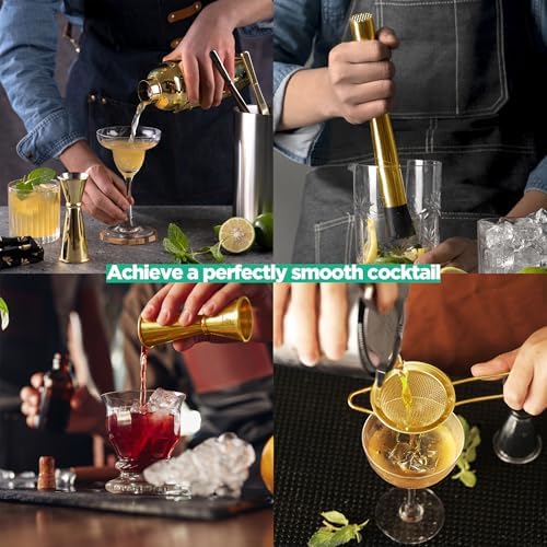 Homestia Gold Cocktail Shaker Set Exclusive Tool Kit