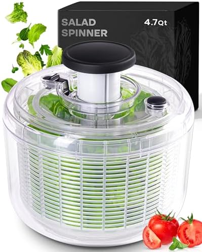 Basswood Pump Salad Spinner with Bowl and Colander - 47 Qt