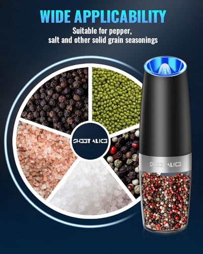Adjustable Electric Gravity Spice Mill Set
