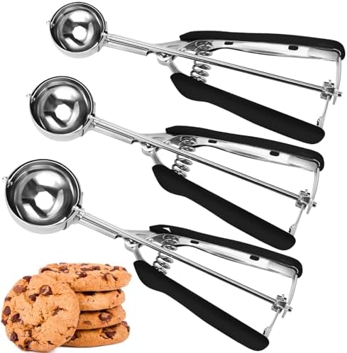 3-Sized Cookie Scoop Set for Baking