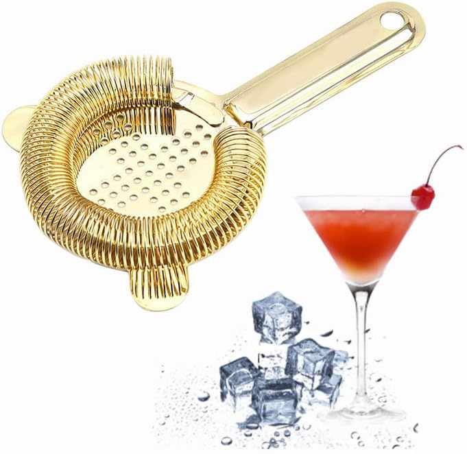 Heavy-Duty Stainless Steel Bar Strainer for Cocktails and Muddled Drinks