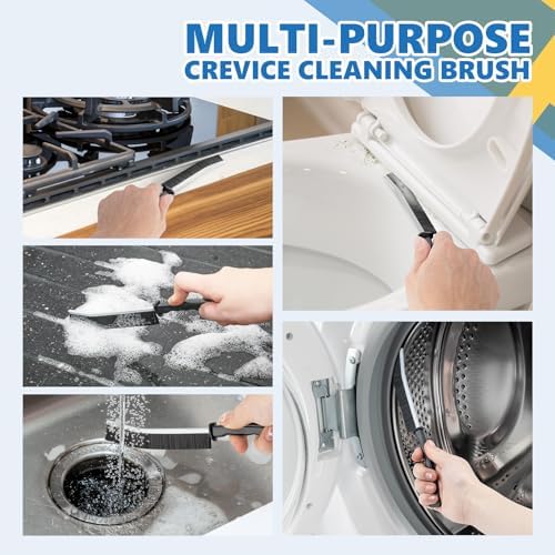 Quilted Hard Bristle Crevice Cleaning Brush for Bathrooms kitchens