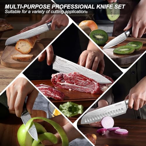 Versatile Kitchen Knife Set with Magnetic Block