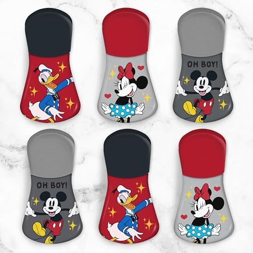 Disney Magnetic Chip Clips 6-Pack Bag Clips for Pantry Fridge