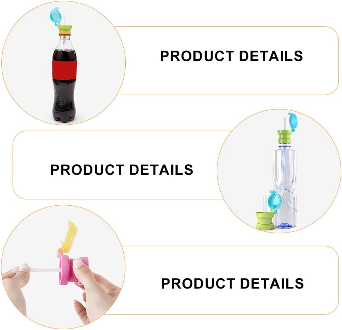 Dual Purpose Bottle Straw Caps for Boys Girls Portable Leakproof
