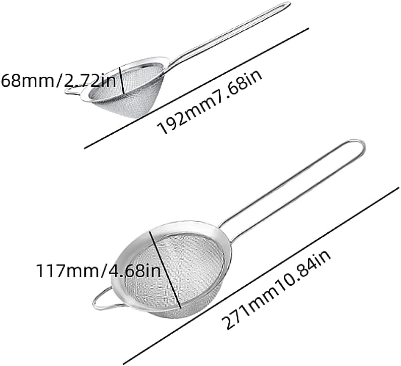 10-Piece Stainless Steel Tea Juice Strainer Set