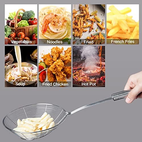 Eisinly Deep Fry Strainer Spoon Stainless Steel Kitchen Tool with Handle