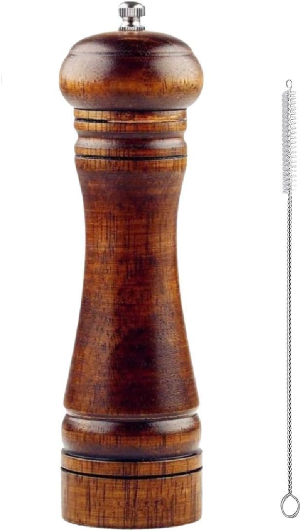 S C Living Wooden Pepper Mill - Oak Wood - 8-inch Tall