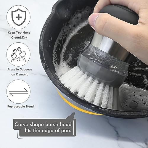 4-Piece Palm Brush Refills for OXO Steel Soap Dispensing Dish Brush