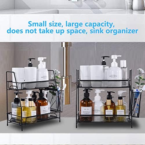 Le Miktle Multifunctional Counter Organizer for Kitchen Bathroom Bedroom Black