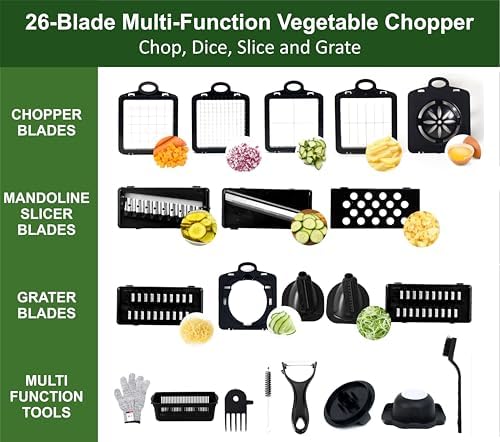 BrightX Multifunctional Vegetable Chopper with Container