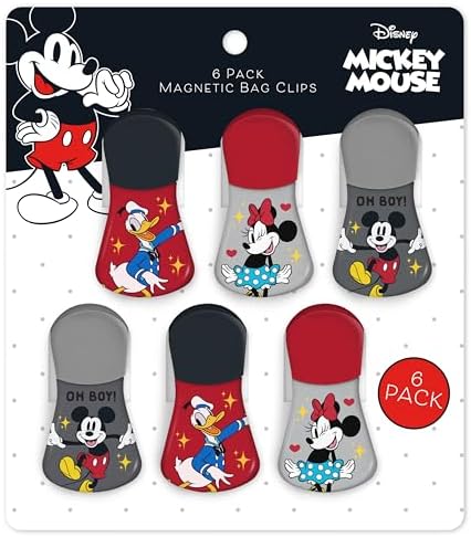 Disney Magnetic Chip Clips 6-Pack Bag Clips for Pantry Fridge