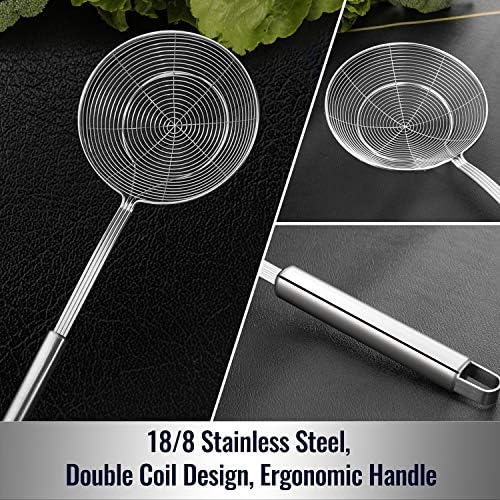 Premium stainless steel spider strainer for easy cooking and frying