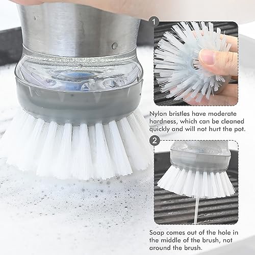 4-Piece Palm Brush Refills for OXO Steel Soap Dispensing Dish Brush