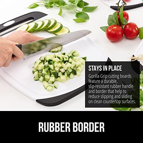 GORILLA GRIP 3-Piece BPA-Free Reversible Kitchen Cutting Board Set