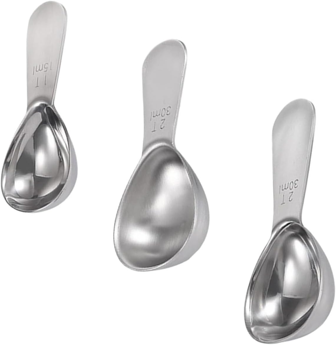 Cabilock 3-Piece Stainless Steel Measuring Spoons Ergonomic Design Stackable Kitchen Tools