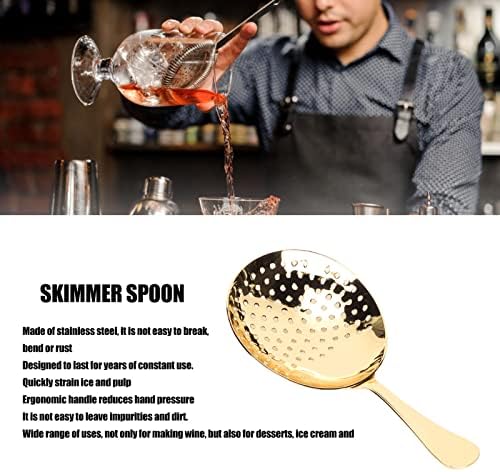 Stainless Steel Cocktail Strainer Ergonomic Gold Handle Durable for Home Commercial Use