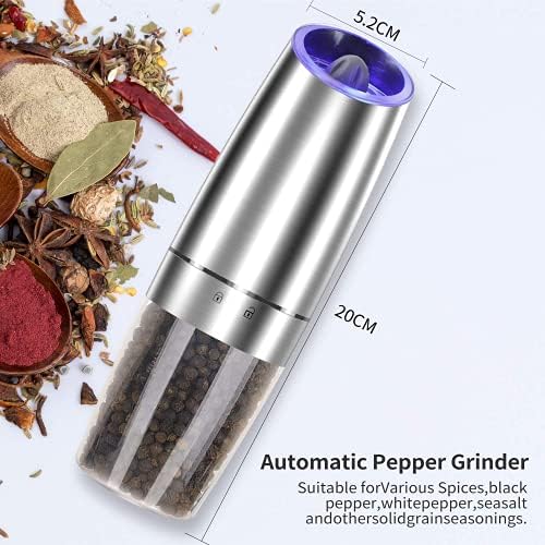 Electric Salt Pepper Grinder Set With Adjustable Grating LED Illumination