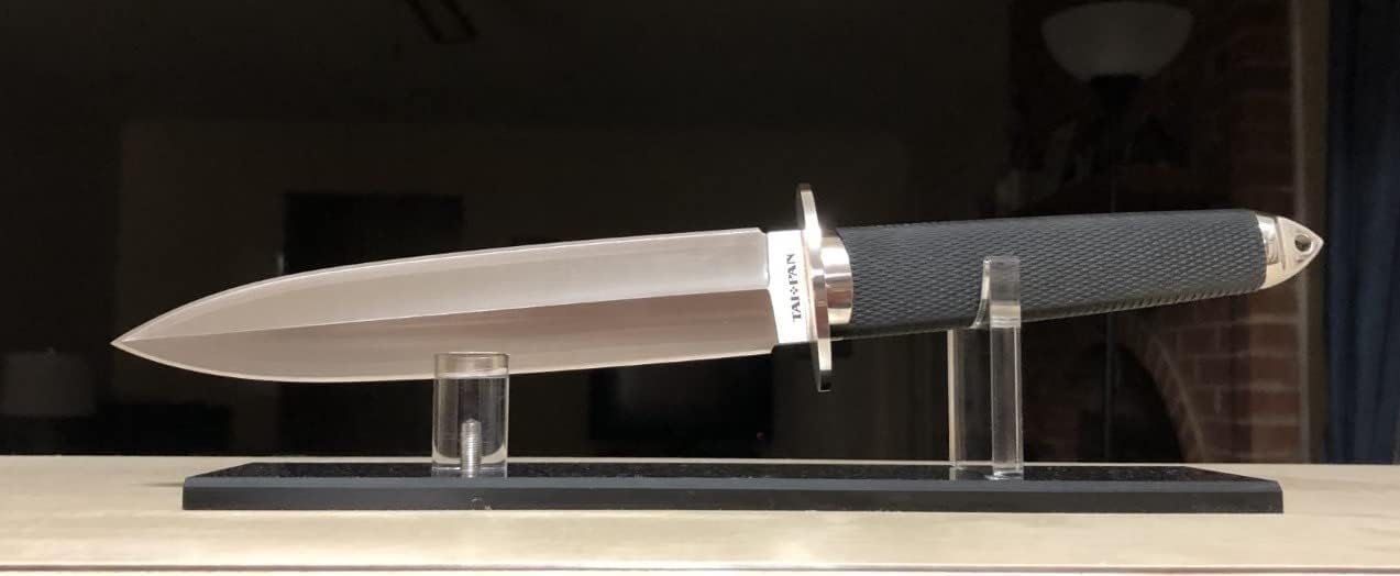 KAFENDA Black Acrylic Knife Display Stand - Sturdy Safety and Style
