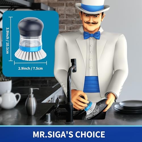 MRSIGA Soap Dispenser Palm Brush Kitchen Essential