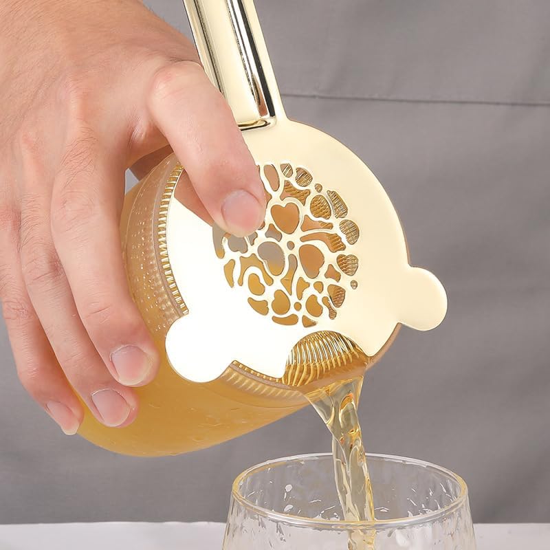 Cocktail Strainer Stainless Steel Luxury Gold