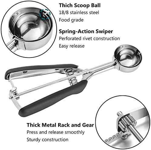 3-Sized Cookie Scoop Set for Baking