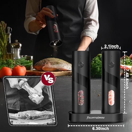 Electric Salt and Pepper Grinder Set USB Rechargeable