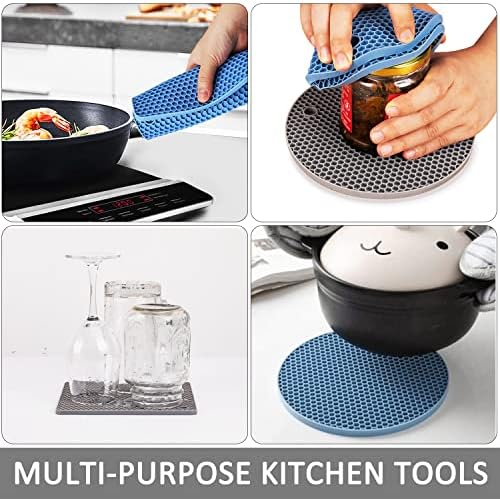 Premium Silicone Trivets for Hot Dishes 4-Pack with Heat-Resistant Surface