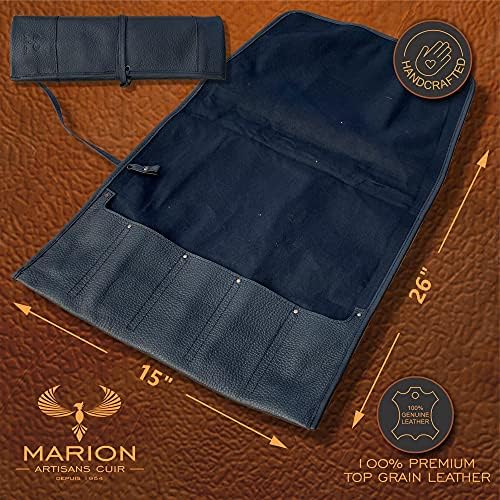 Premium Calf Leather Chefs Knife Storage Roll Bag