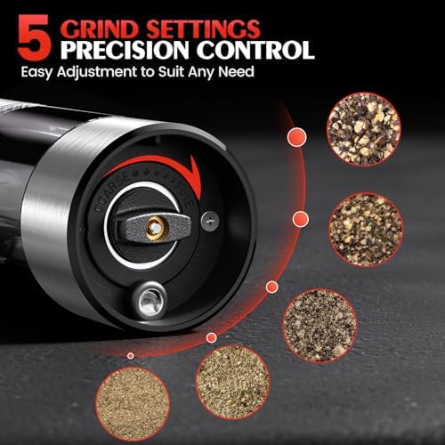 Adjustable Battery-Operated Salt Pepper Mill Set