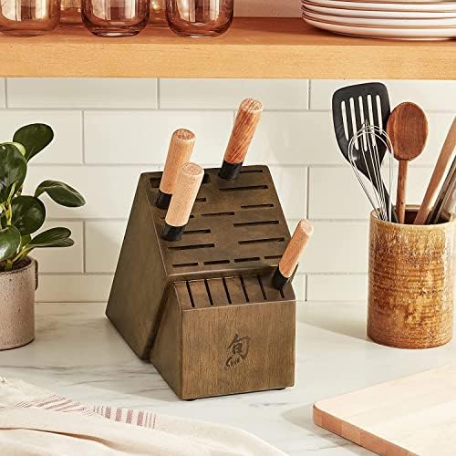Shun Walnut-Style 22 Slot Wooden Knife Block