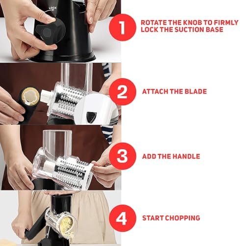 Experience the Convenience of Nonnis Kitchen - 3 Blade Manual Cheese Grater