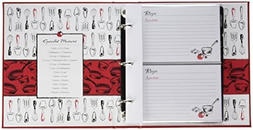 CR Gibson Red Leather Kitchen Recipe Keeper Binder 9x95