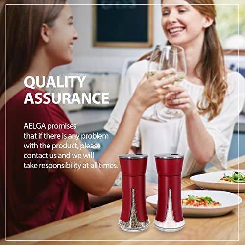 Adjustable Red Salt and Pepper Shakers by Aelga