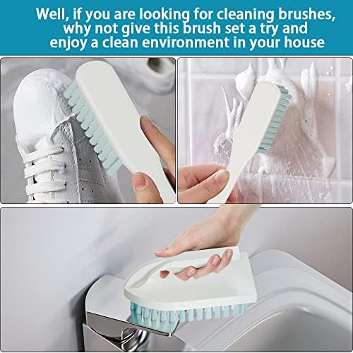 6 PCS Cleaning Brush Set for Kitchen and Bathroom with Sky Blue