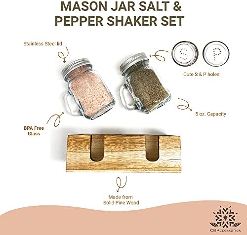Mason Jar Salt Pepper Shakers Handcrafted Country Kitchen Essentials