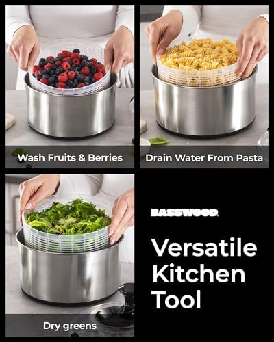 Stainless Steel Pump Salad Spinner