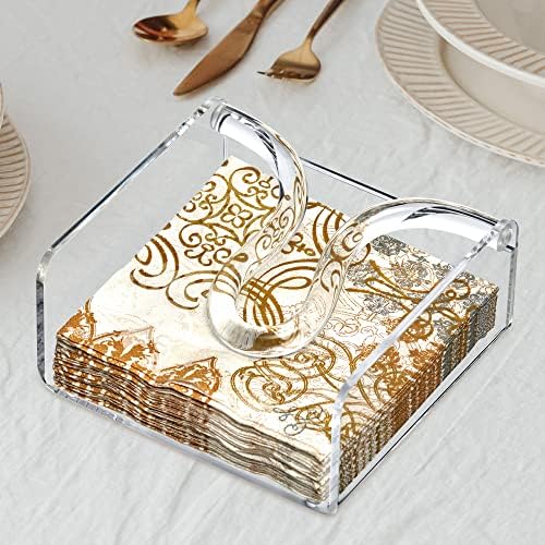 Amazing Abby Acrylic Cocktail Napkin Holder with Weighted Arm