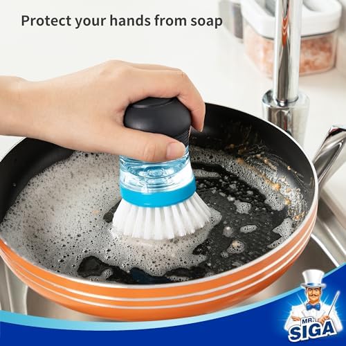 MRSIGA Soap Dispenser Palm Brush Kitchen Essential