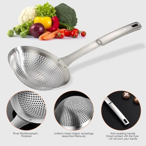 Heavy-Duty 145 Stainless Steel Skimmer Spoon for Cooking Frying