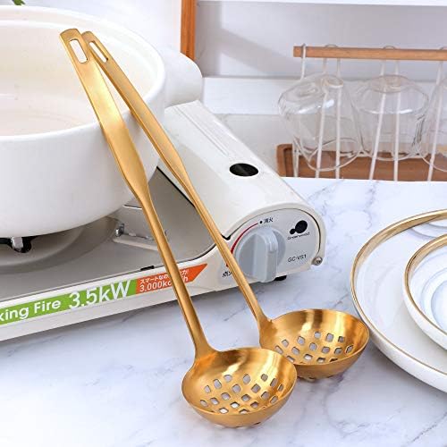 2-Piece Gold Colander Ladle Set for Hotpot