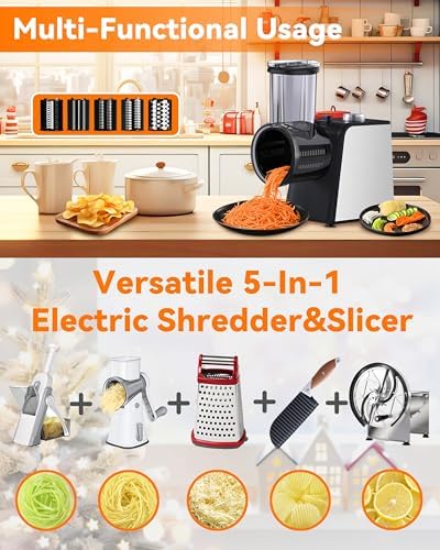 SVKLHY 5-in-1 Electric Cheese Grater