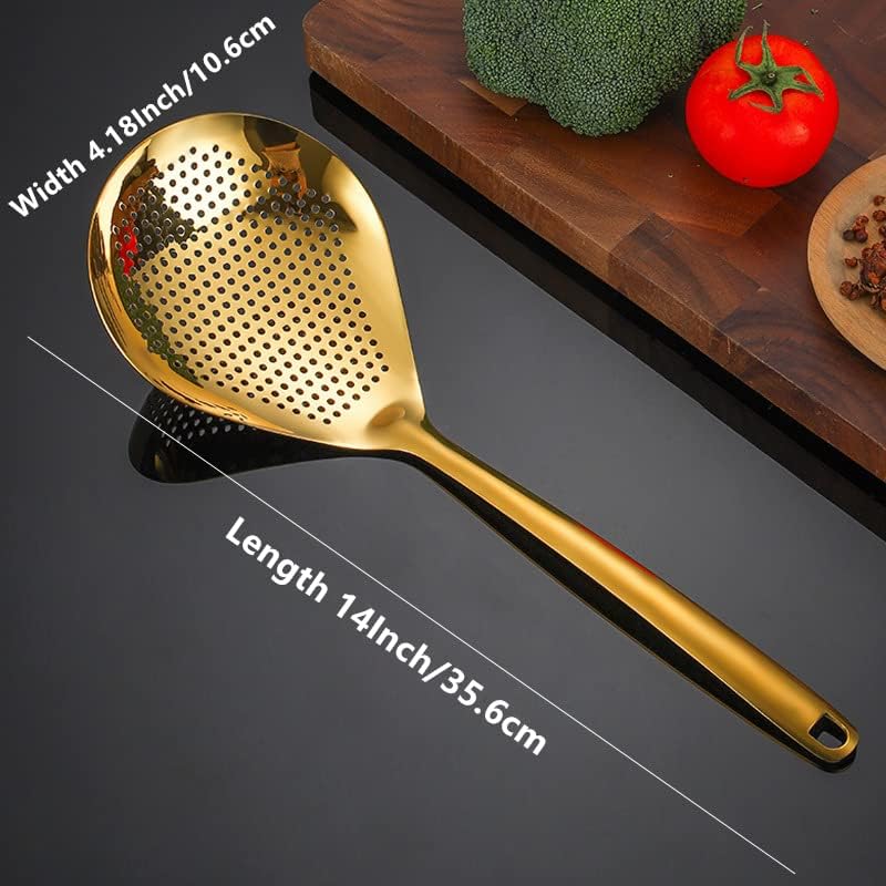 Stainless Steel Skimmer Spoon Comfort Handle Hanging Holes