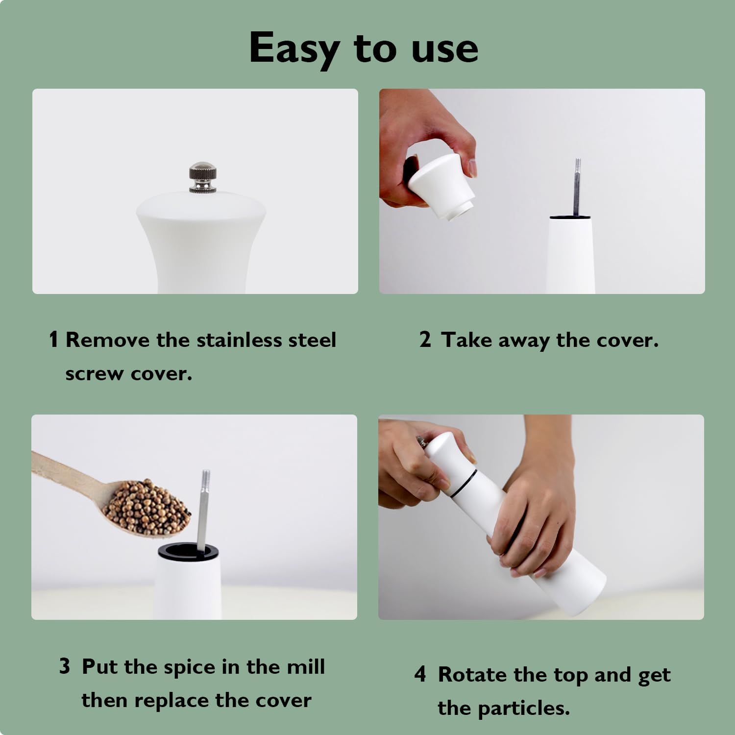 Stylish Handmade Salt Pepper Mill Set