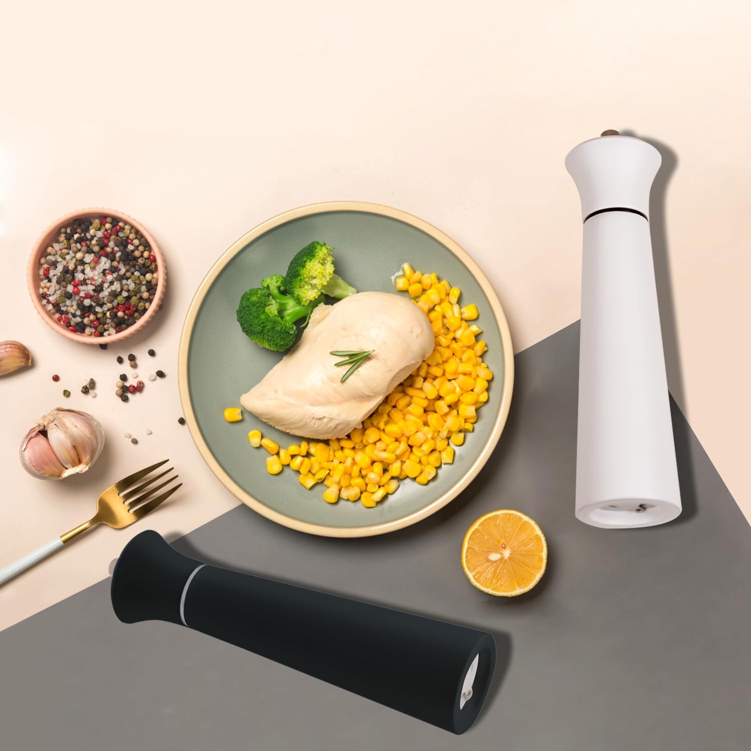 Stylish Handmade Salt Pepper Mill Set