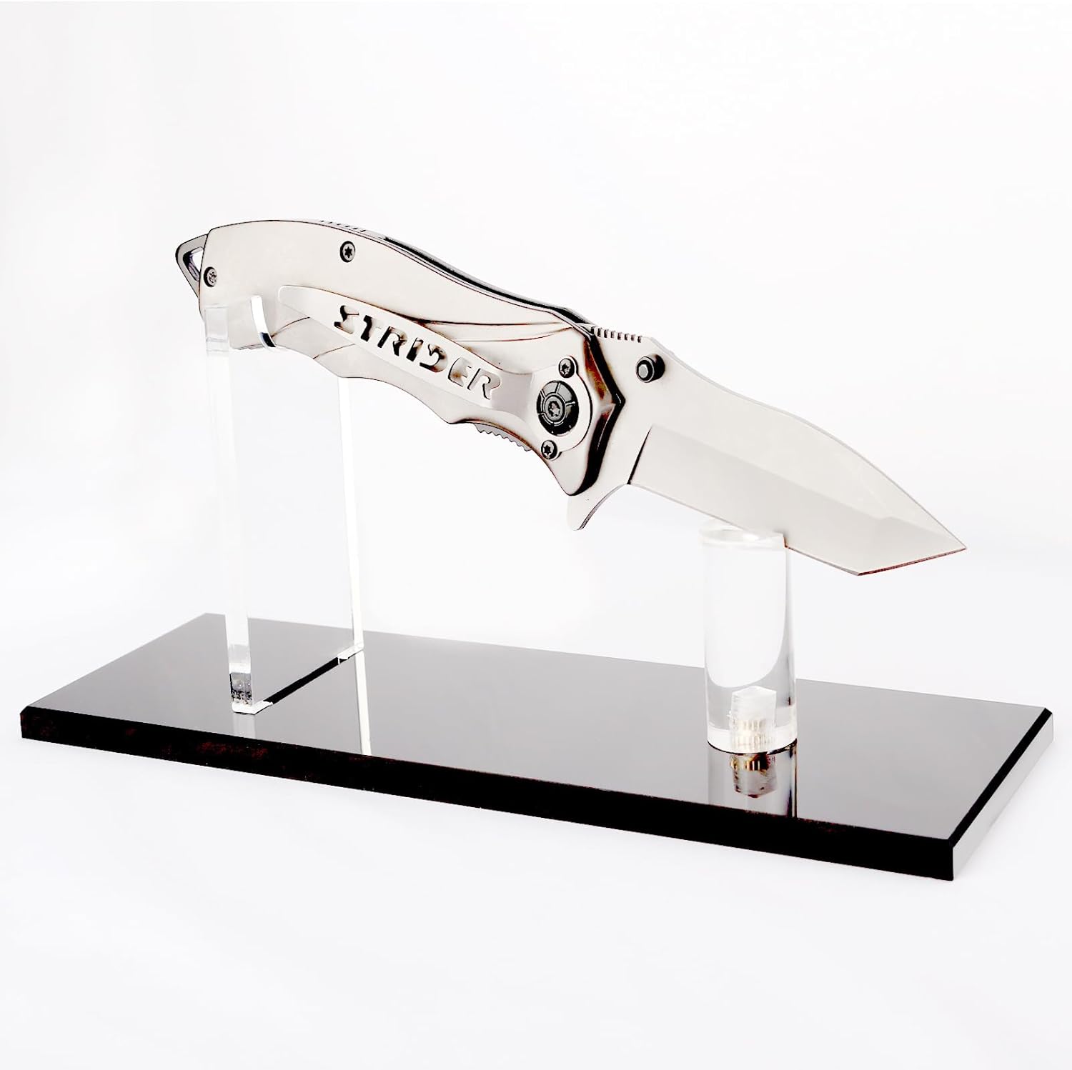 KAFENDA Black Acrylic Knife Display Stand - Sturdy Safety and Style